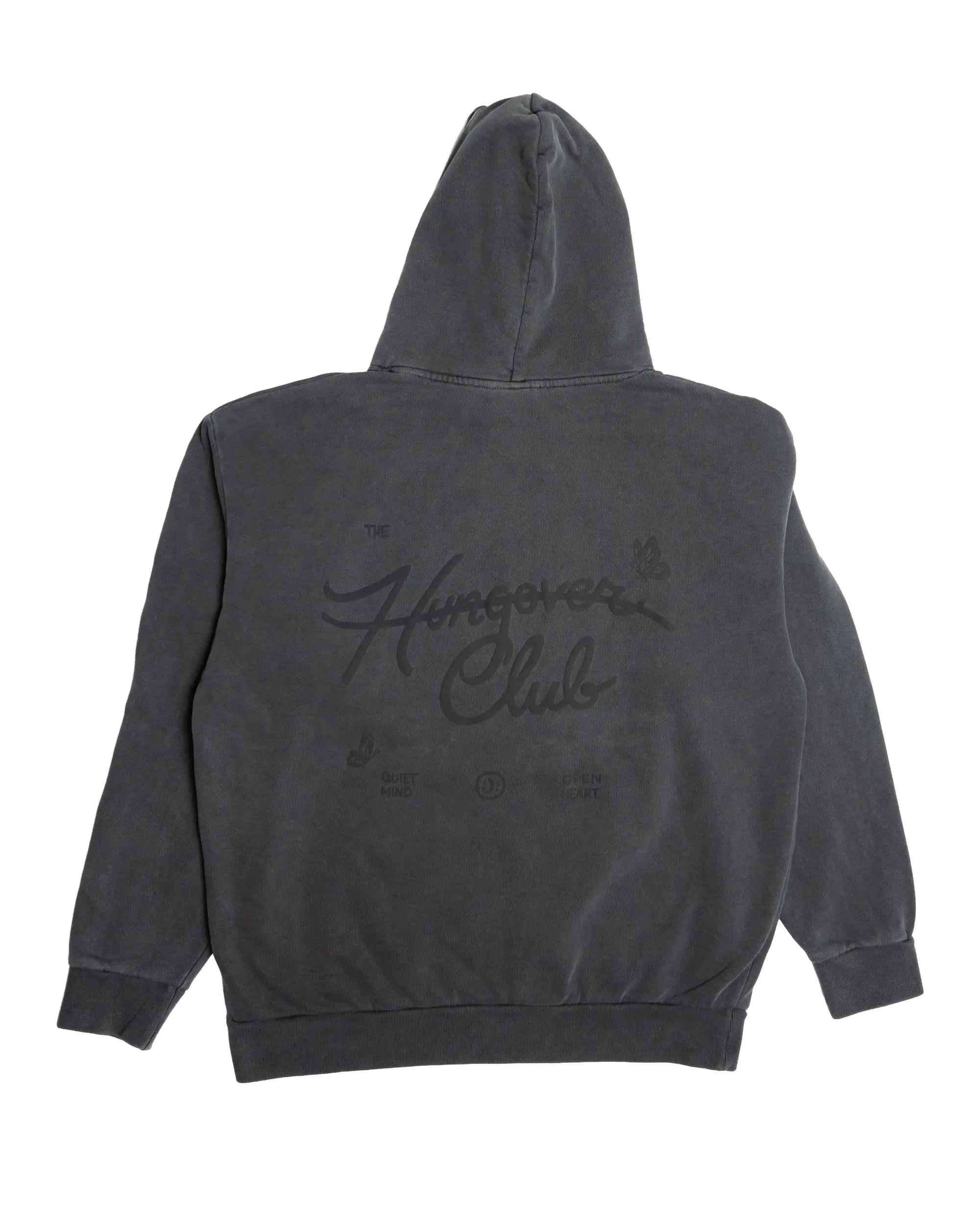 The Hungover Club Hoodie - Washed Black - Pink7