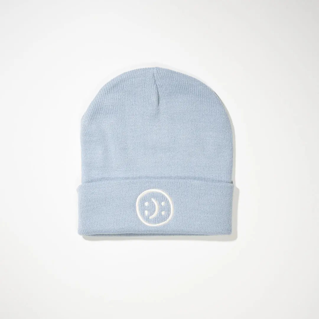 Smiley Beanie - Powder Blue - Pink7