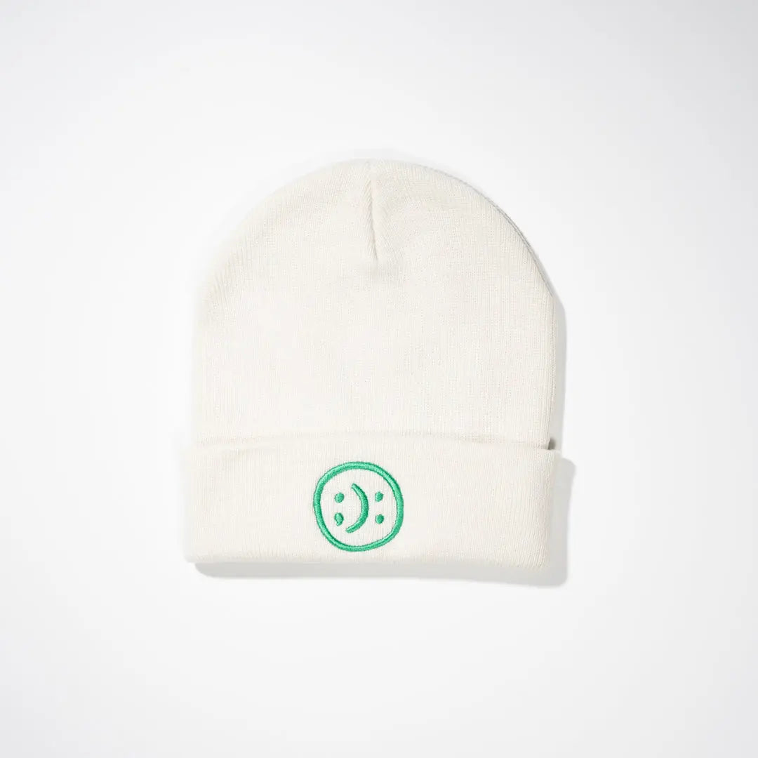 Smiley Beanie - Bone - Pink7