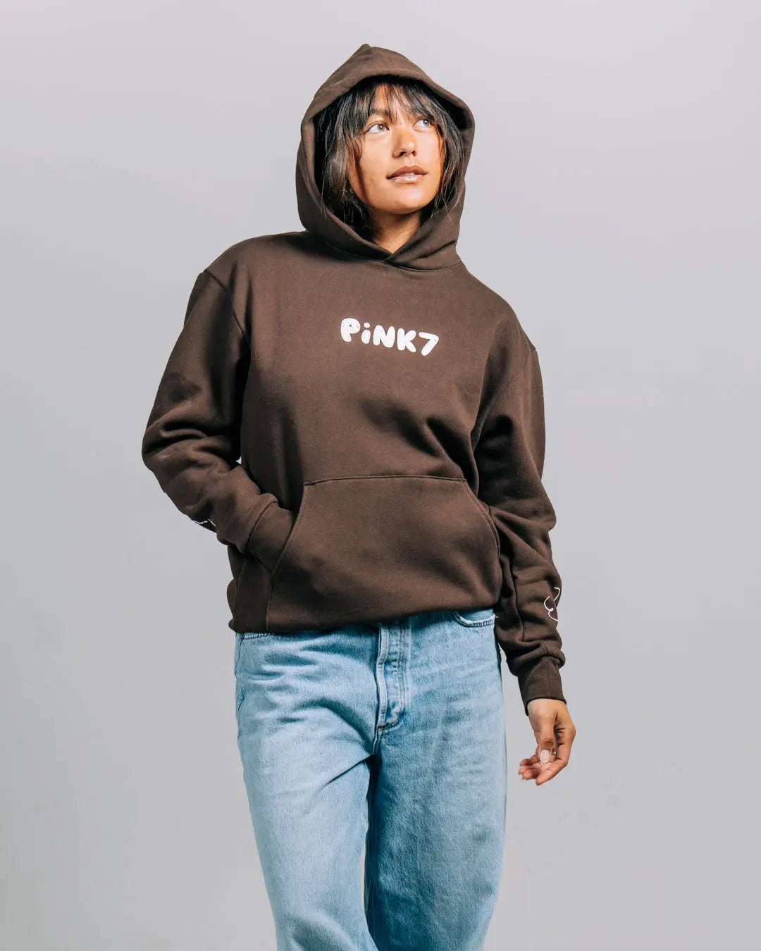 How Free Hoodie - Brown - Pink7