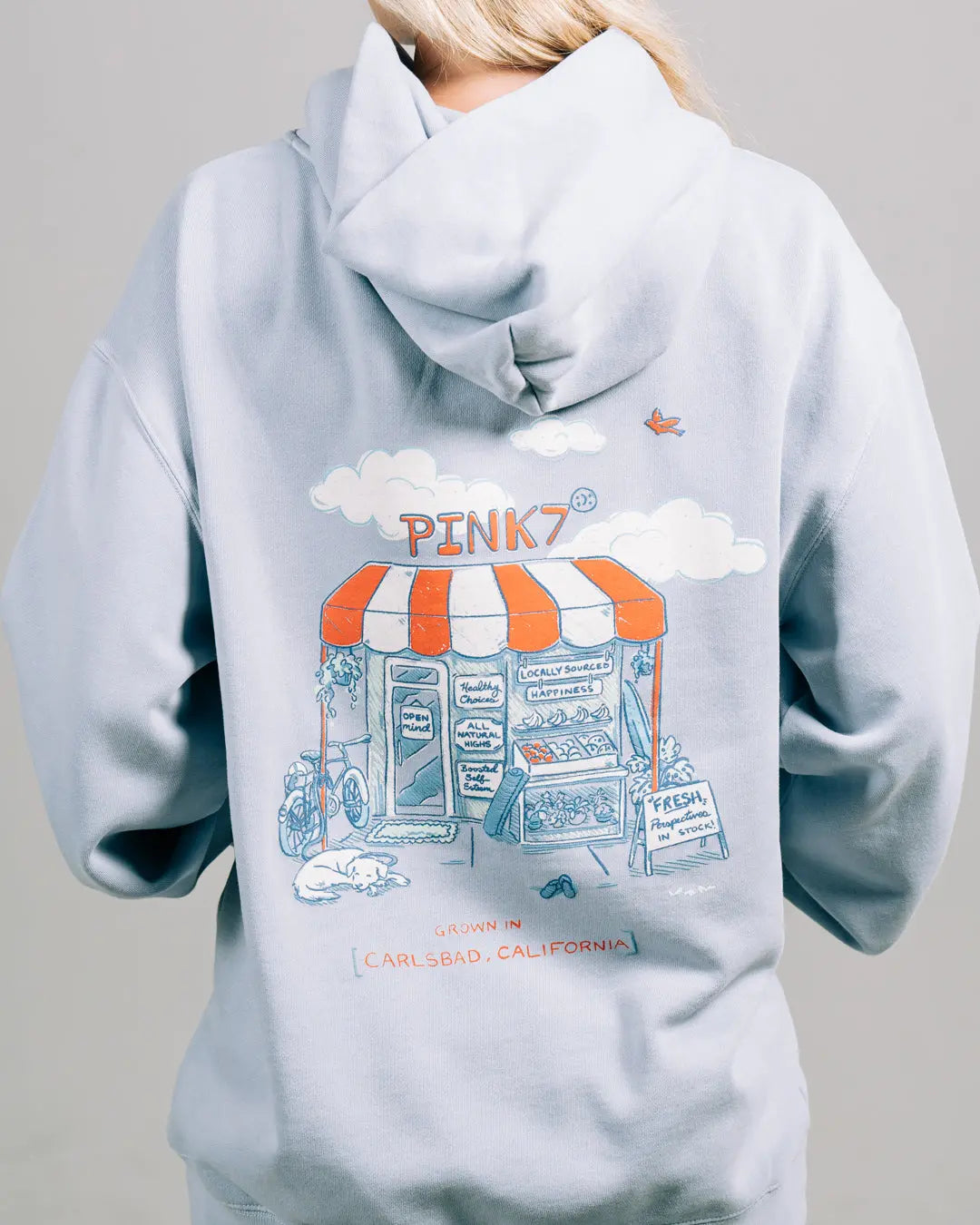 The Market Hoodie - Powder Blue - Pink7