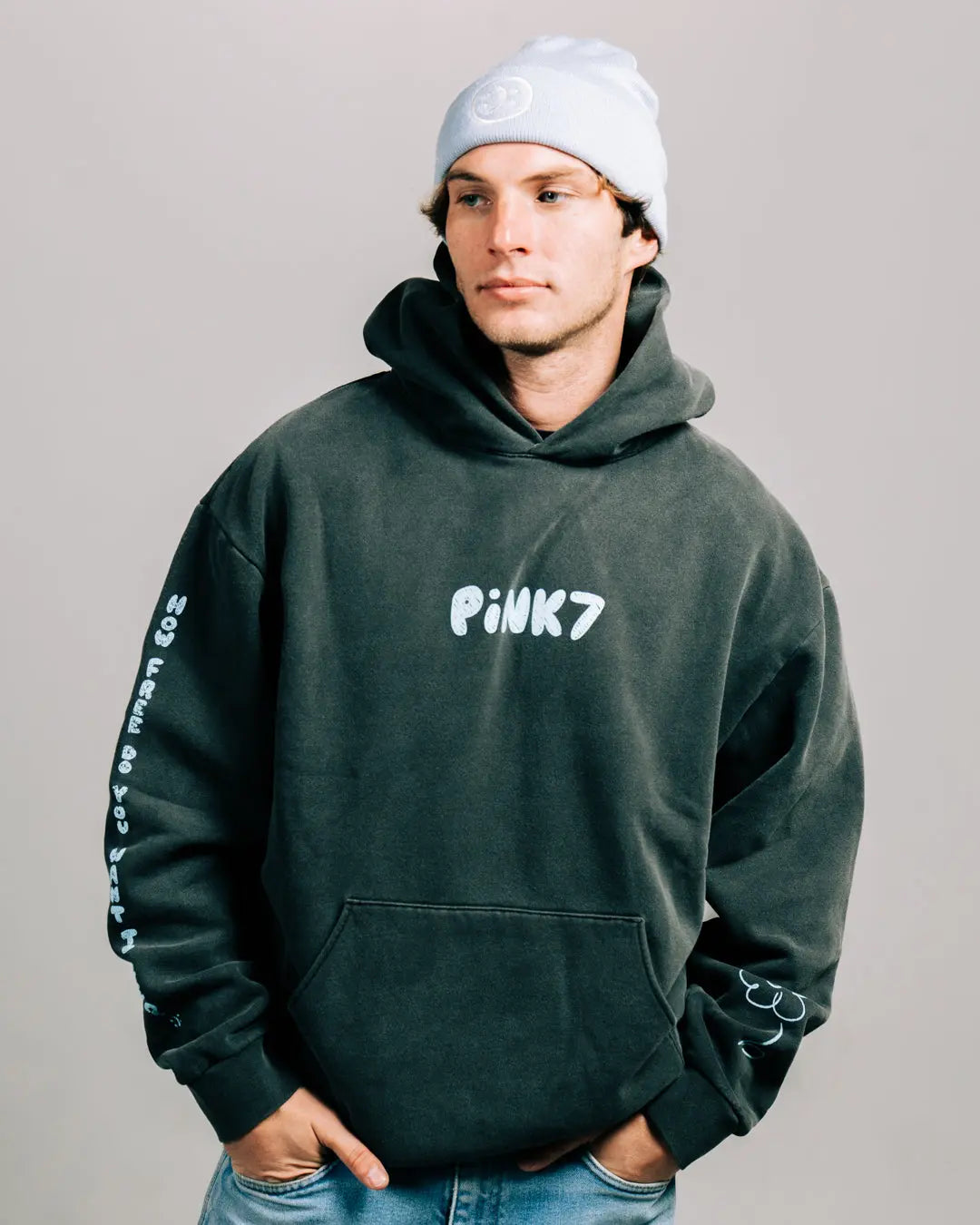 How Free Hoodie - Charcoal - Pink7