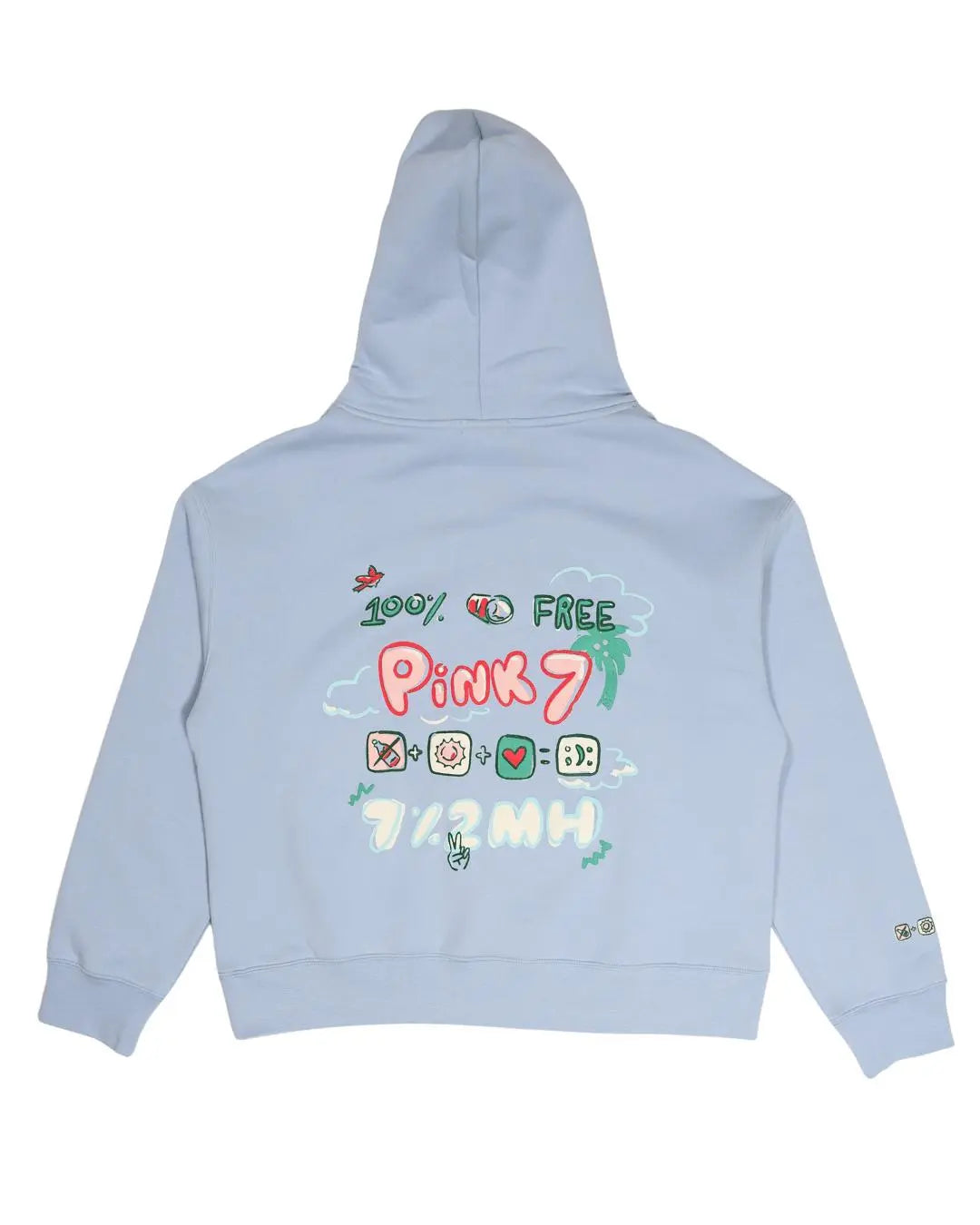 The Women's Natural Happiness Hoodie - Powder Blue - Pink7
