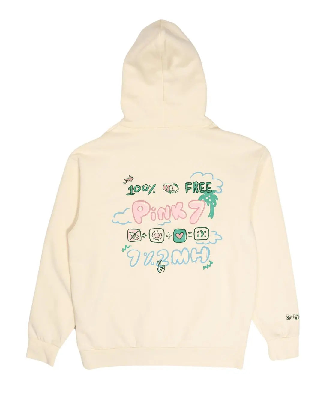 The Natural Happiness Hoodie - Bone - Pink7