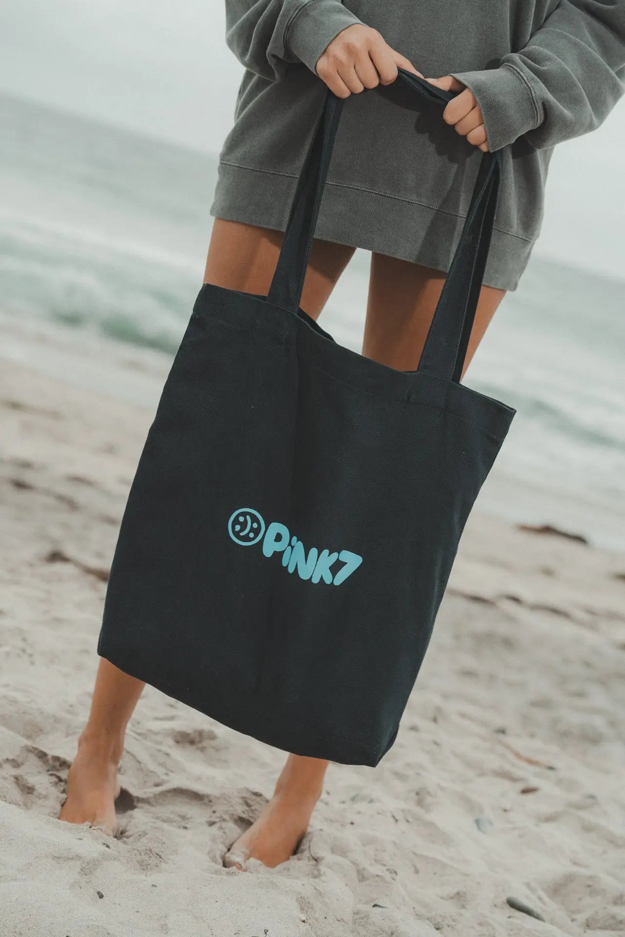 The Pink7 Tote Bag - Dark Blue / Light Blue - Pink7