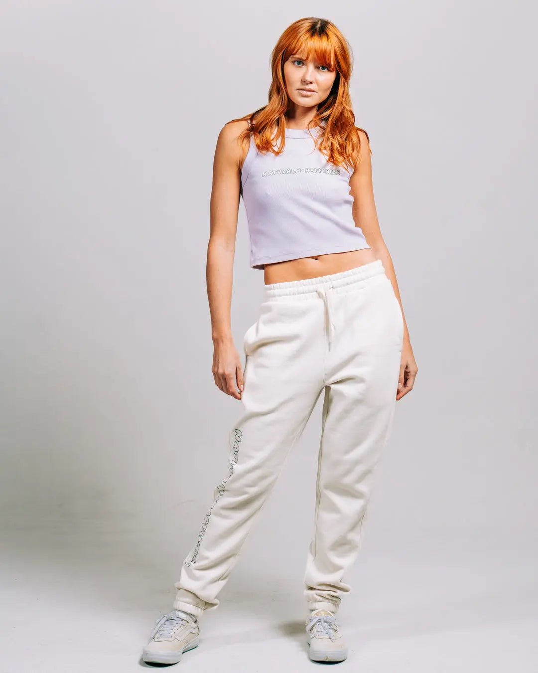 The Natural Happiness Sweatpants for Women - Ecru - Pink7