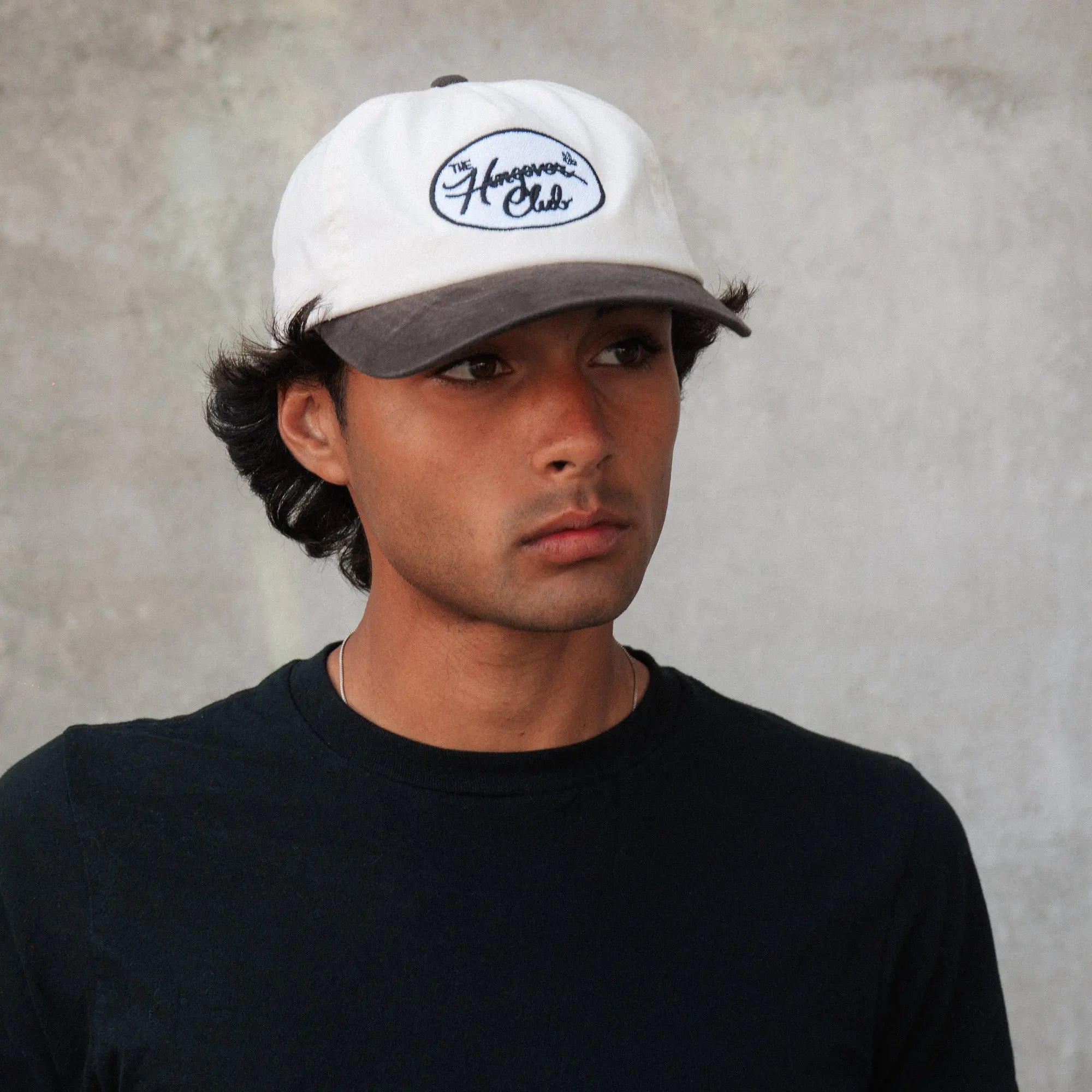 Hungover Club Hat – Off White / Washed Black - Pink7