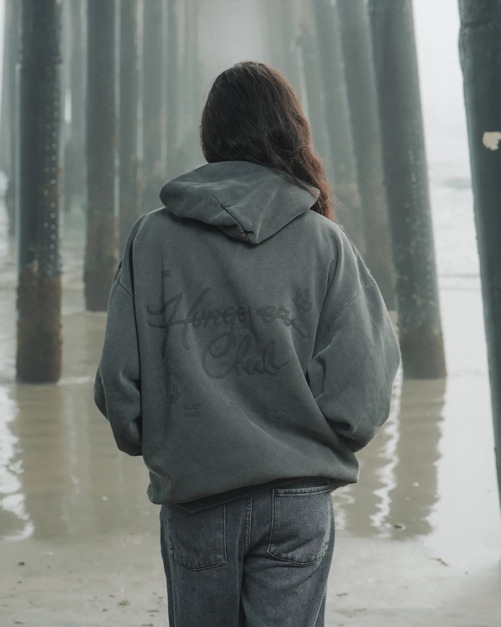 The Hungover Club Hoodie - Washed Black - Pink7